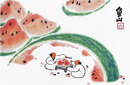 在窗户吃瓜,夏日悠然时光